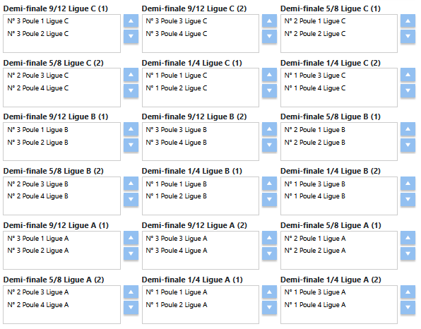 Demi-finales dans les ligues